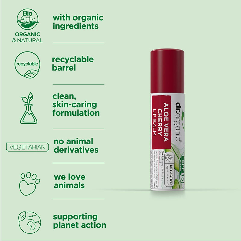 Organic Plus Aloe Vera Cherry Lip Balm