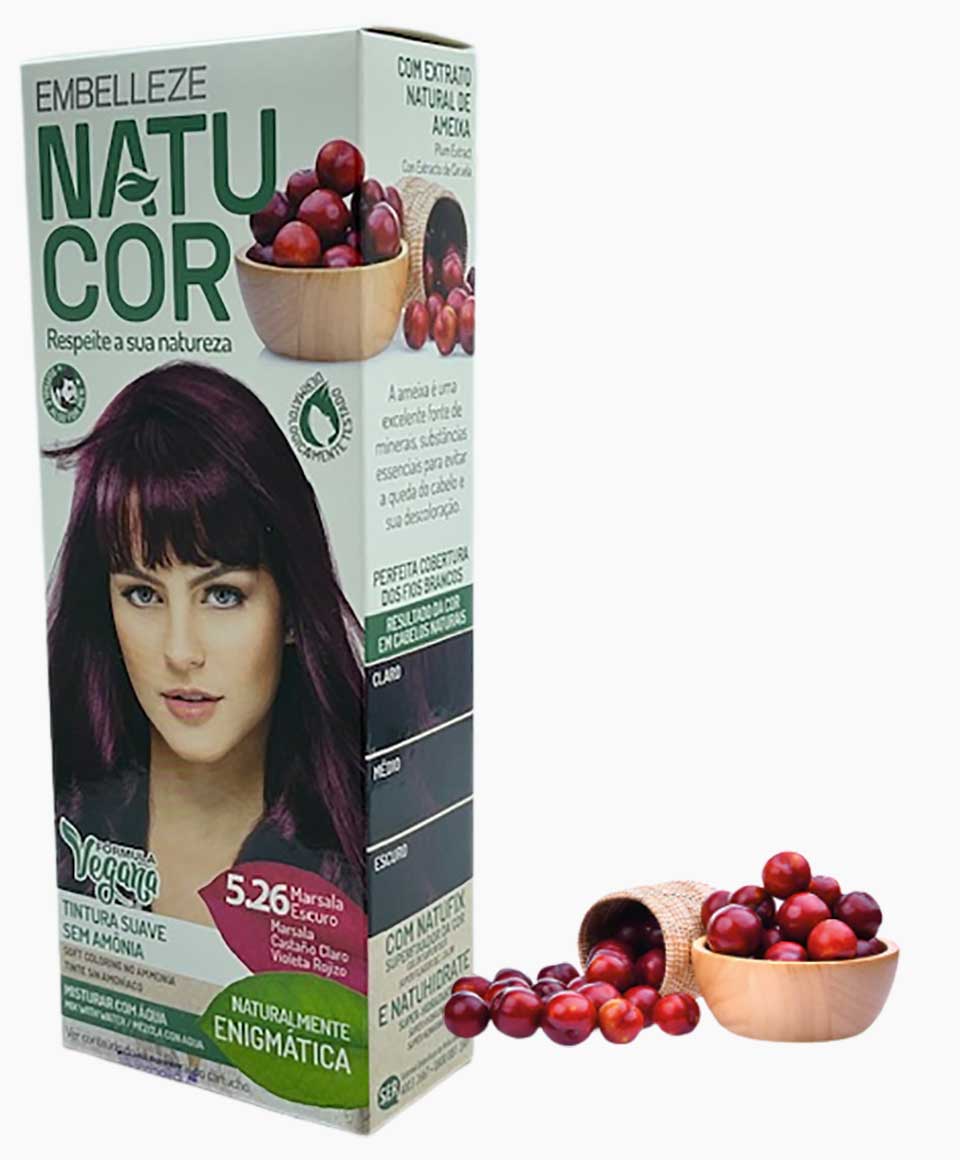 Natucor Vegan Ammonia Free Permanent Color 5.26 Marsala Dark