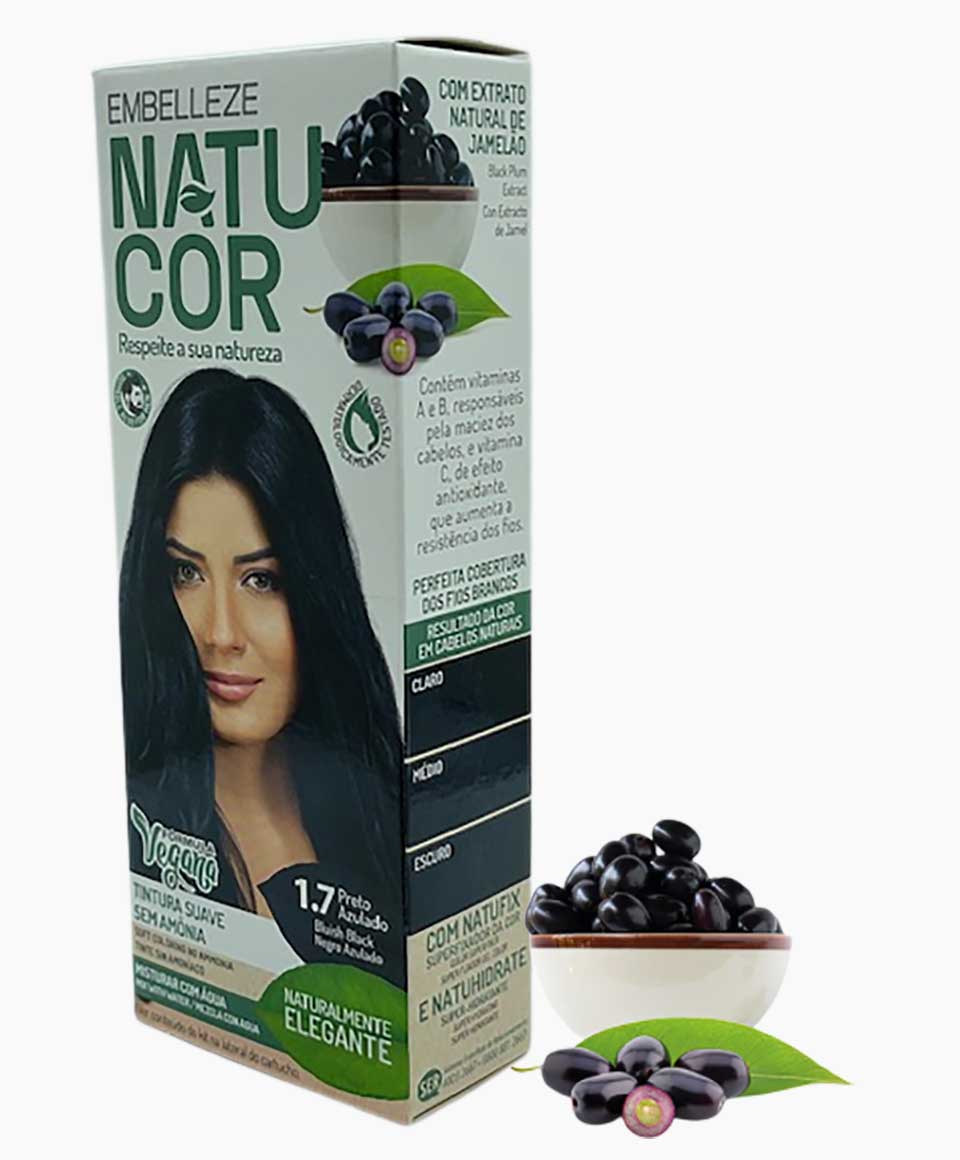 Natucor Vegan Ammonia Free Permanent Color 1.7 Bluish Black