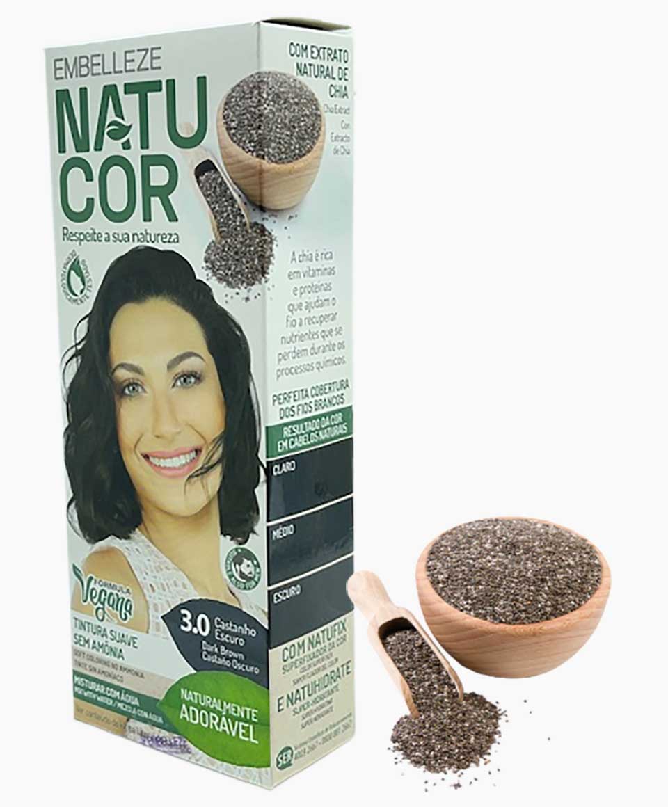 Natucor Vegan Ammonia Free Permanent Color 3.0 Dark Brown