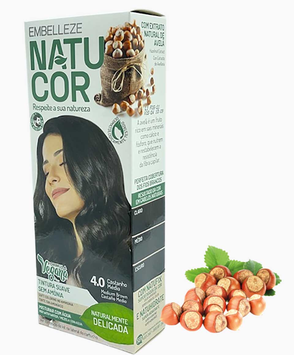 Natucor Vegan Ammonia Free Permanent Color 4.0 Medium Brown