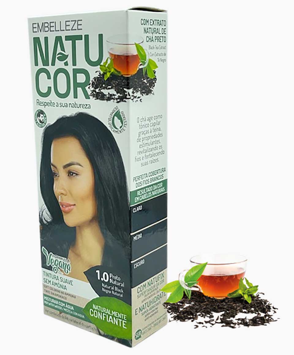 Natucor Vegan Ammonia Free Permanent Color 1.0 Natural Black