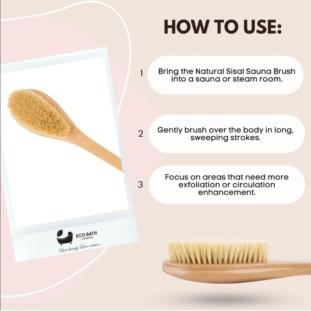 Natural Bristle Sauna Brush