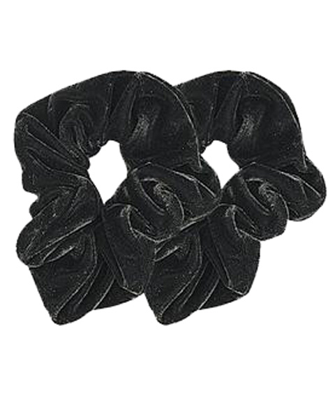 Fine Linesuk Velvet Ponytail Scrunchies 6012 B Black