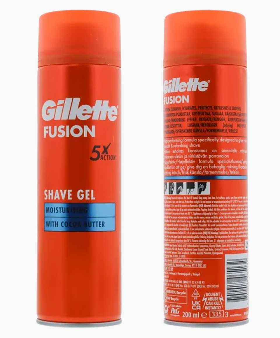 Fusion 5X Action Moisturising Shave Gel With Cocoa Butter