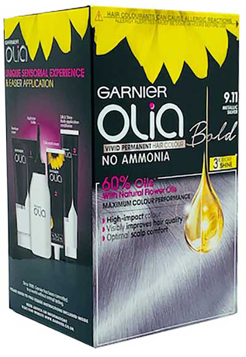 Olia Bold Vivid Permanent Hair Color 9.11 Metallic Silver
