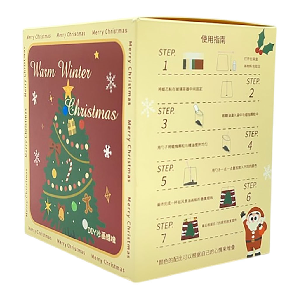 Warm Winter Christmas DIY Candle Sand Painting