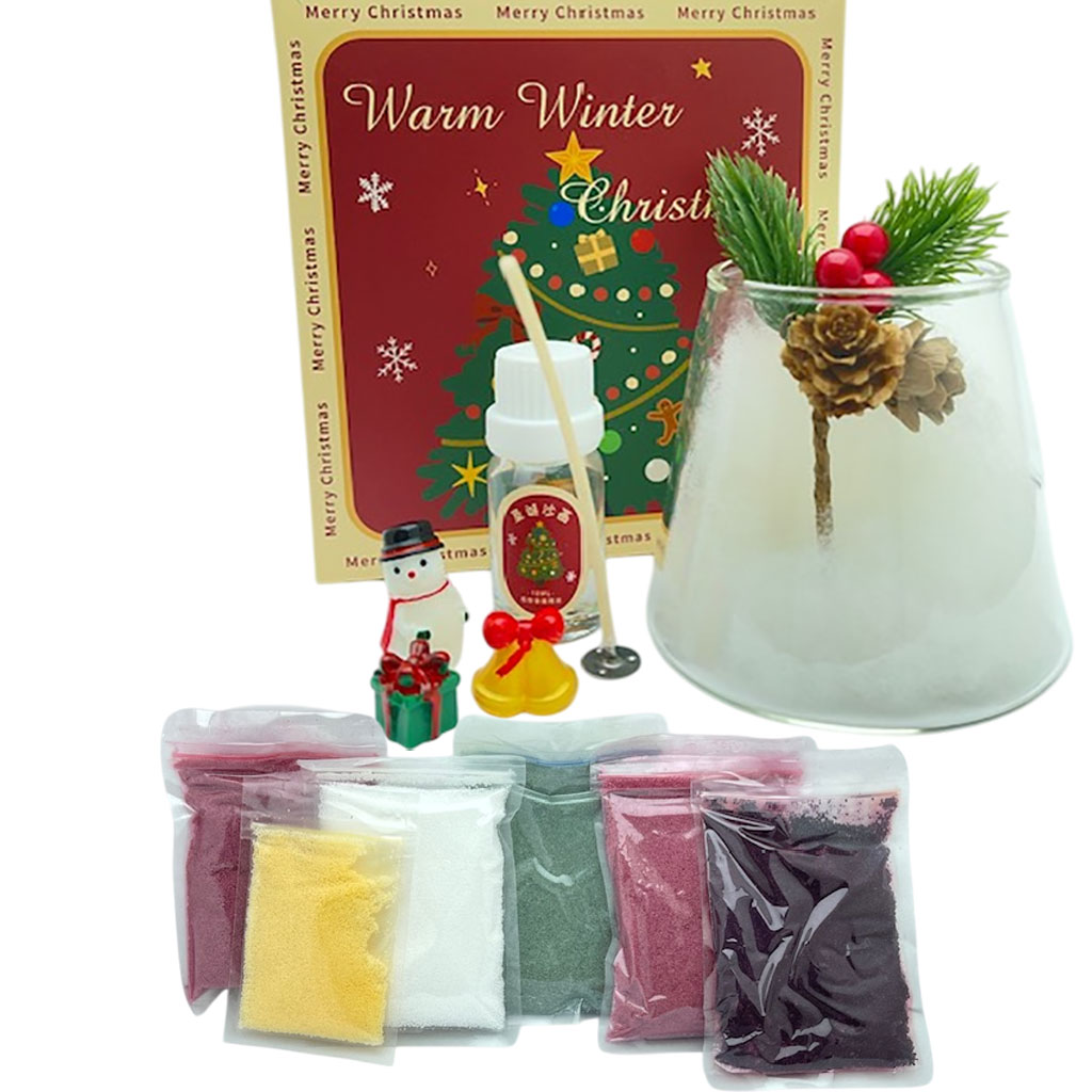 Warm Winter Christmas DIY Candle Sand Painting