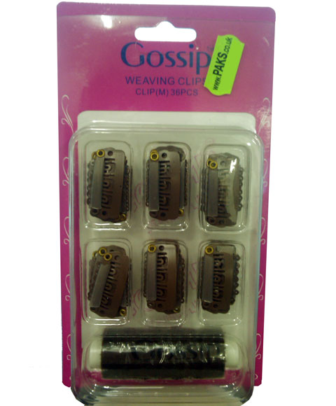 Gossip Brown Weaving Clips With Thread 36Pcs