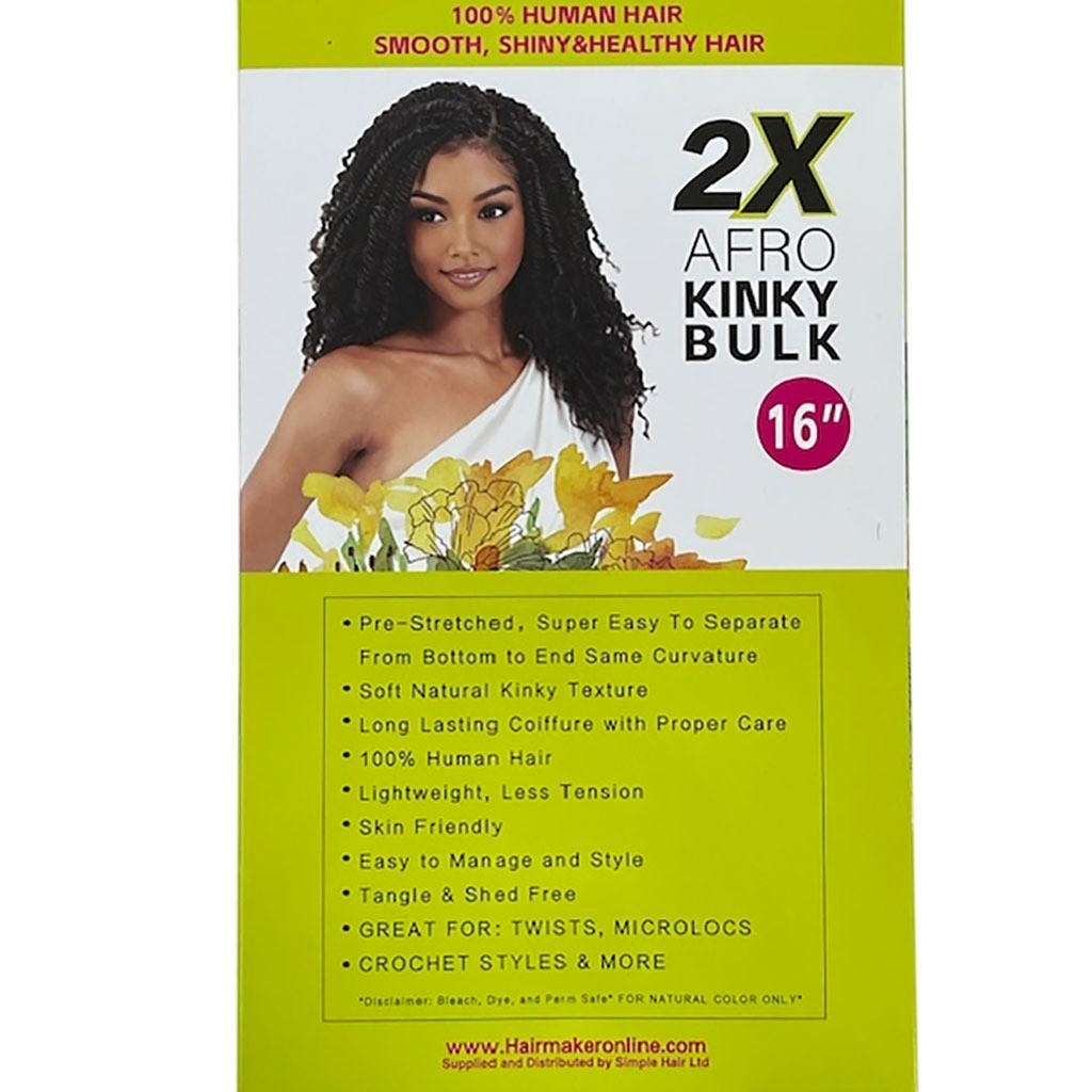 2X Human Hair Afro Kinky Bulk