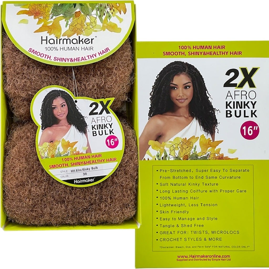 2X Human Hair Afro Kinky Bulk