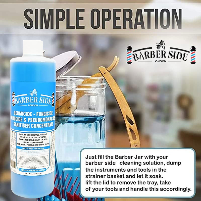Barber Side London Germicide Blue Solution