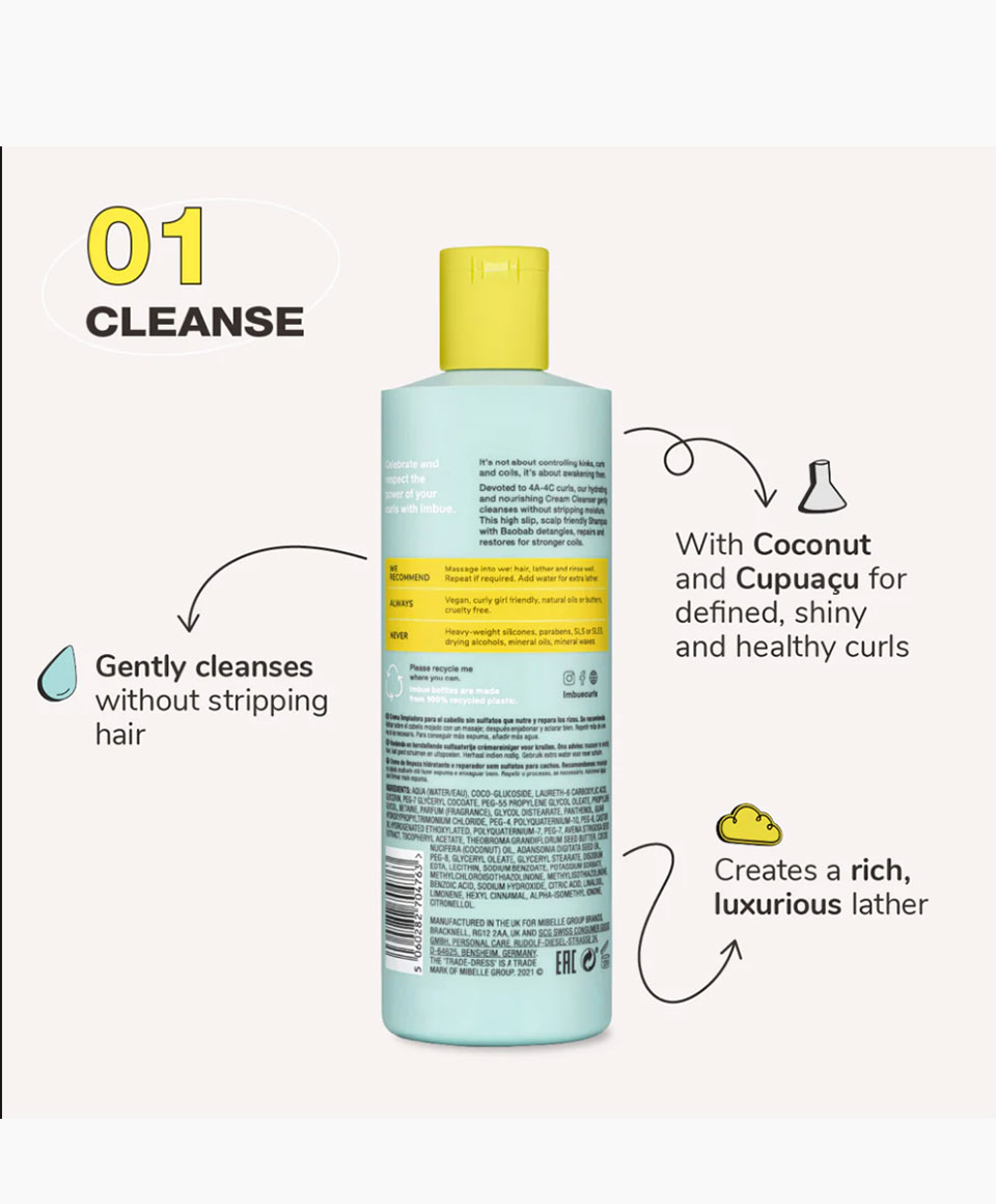 Imbue 01 Cleanse Curl Liberating Sulphate Free Shampoo