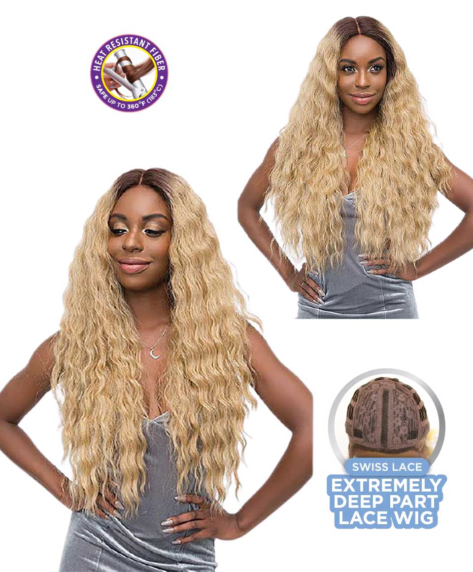 Extended Deep Part Syn Athena Lace Wig
