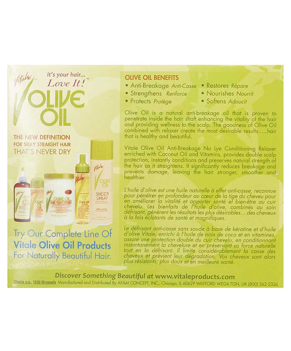 Vitale Olive Oil Anti Breakage No Lye Relaxer Kit