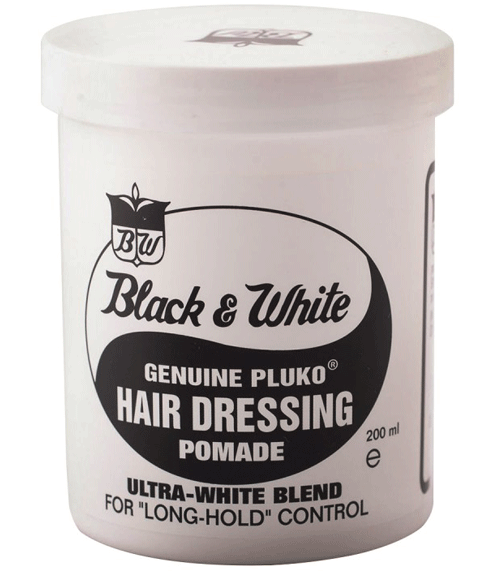 Black And White Genuine Pluko Hair Dressing Pomade Strong Formula