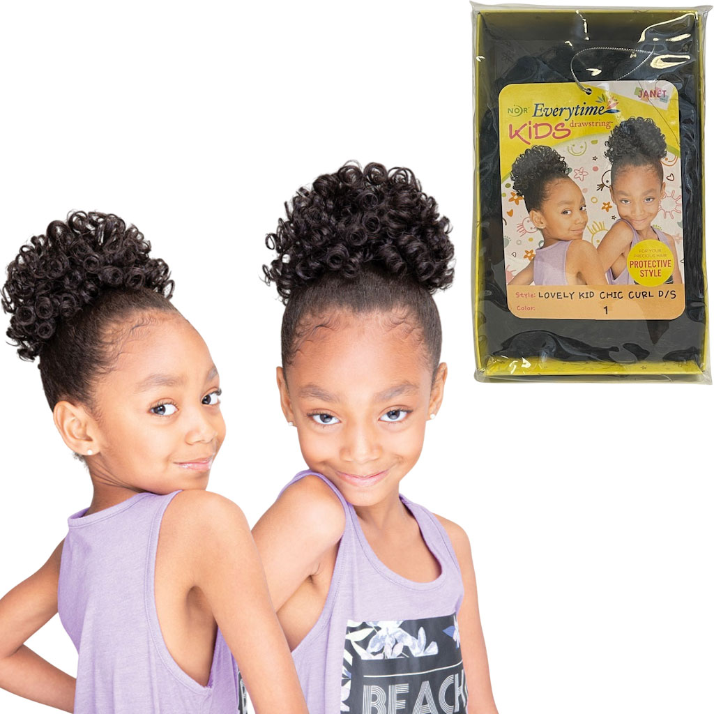Noir Every Time Lovely Kid Chic Curl Drawstring
