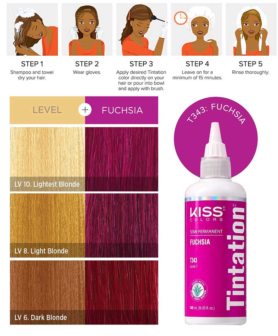 Kiss Colors Tintation Semi Permanent Fuchsia T343