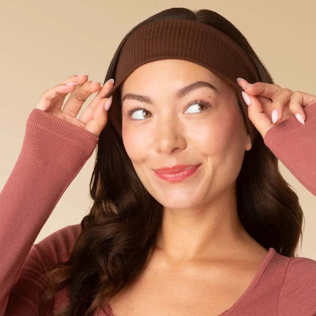 Kitsch Non Slip Ribbed Elastic Headbands Mocha And Chocolate