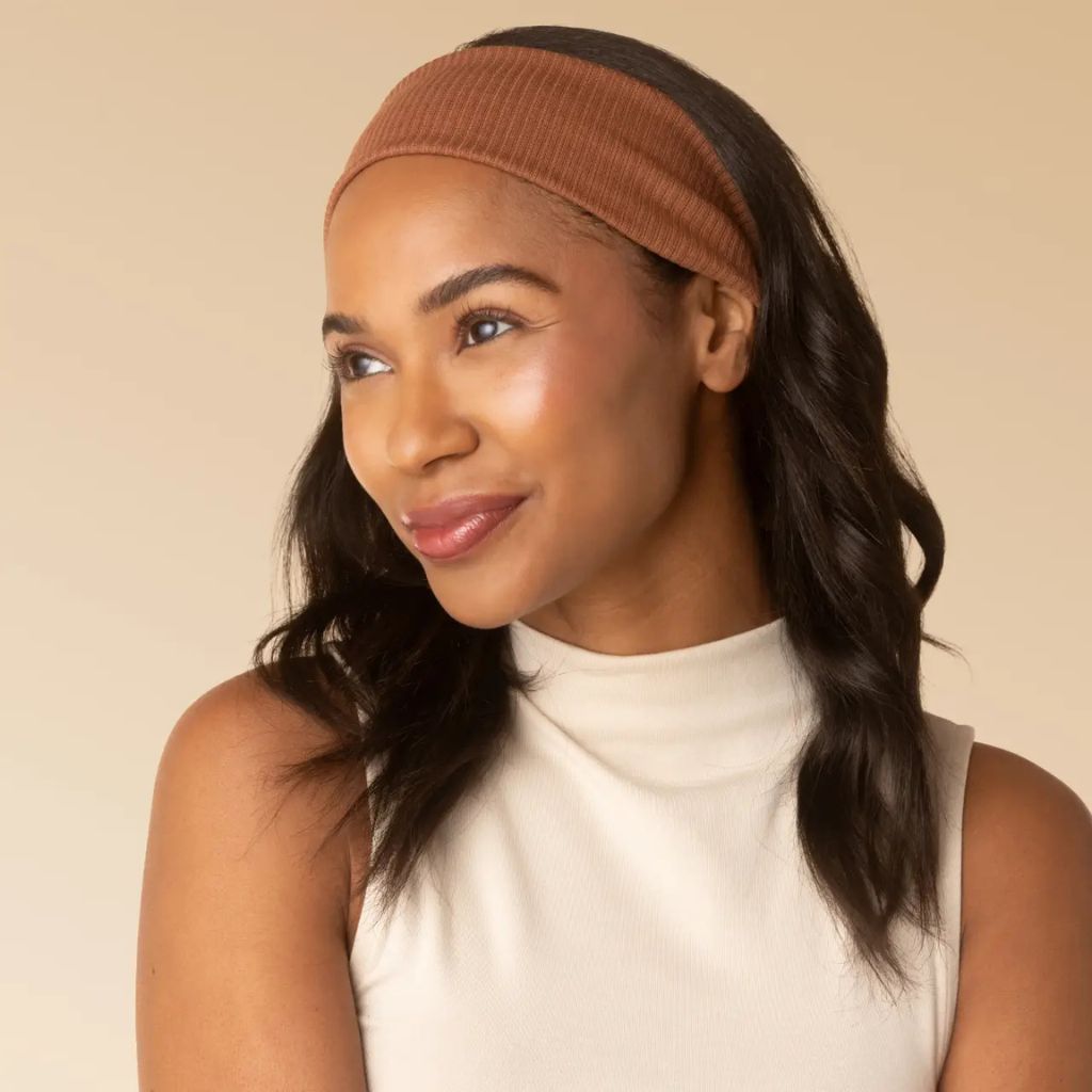 Kitsch Non Slip Ribbed Elastic Headbands Mocha And Chocolate
