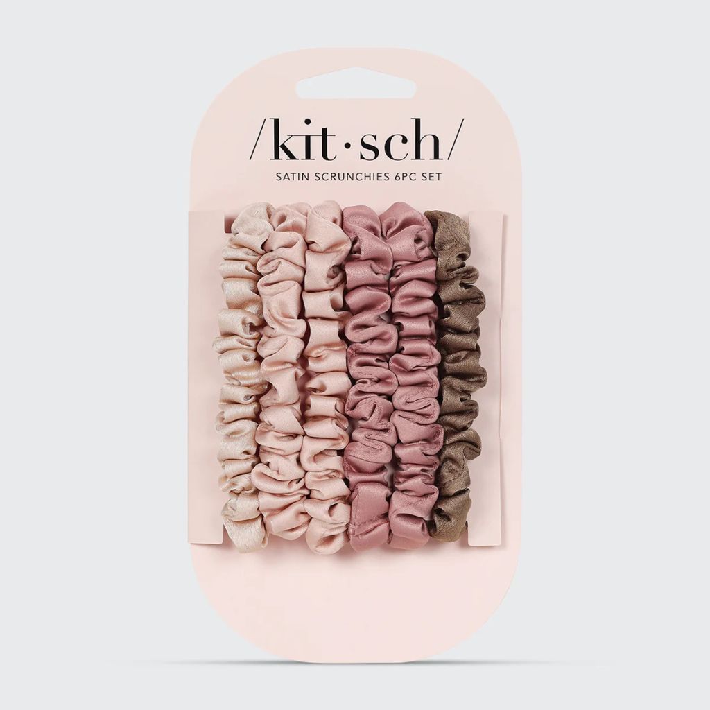 Kitsch Terracotta Ruched Satin Scrunchies