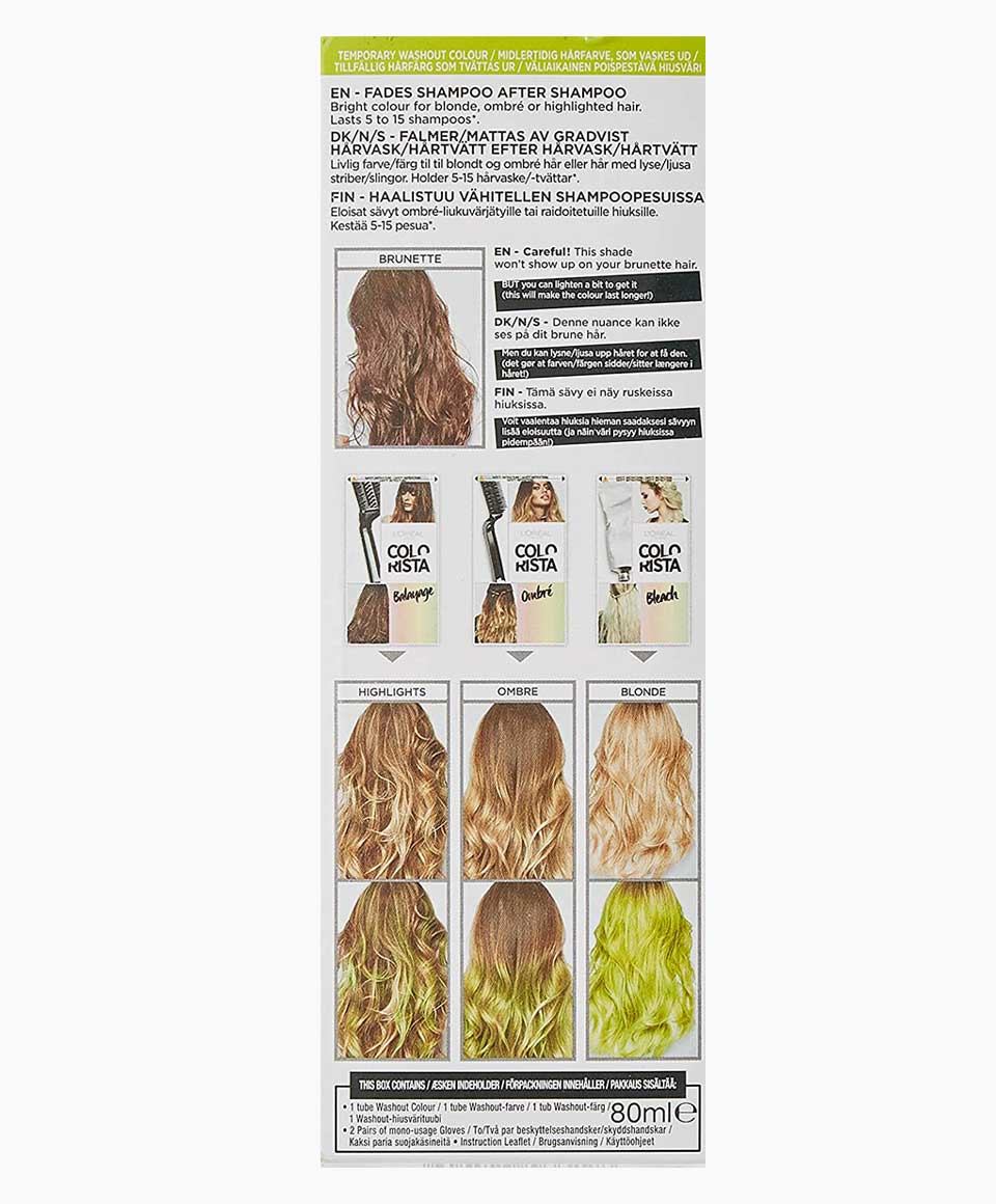 Colorista Washout Lime Semi Permanent Hair Dye