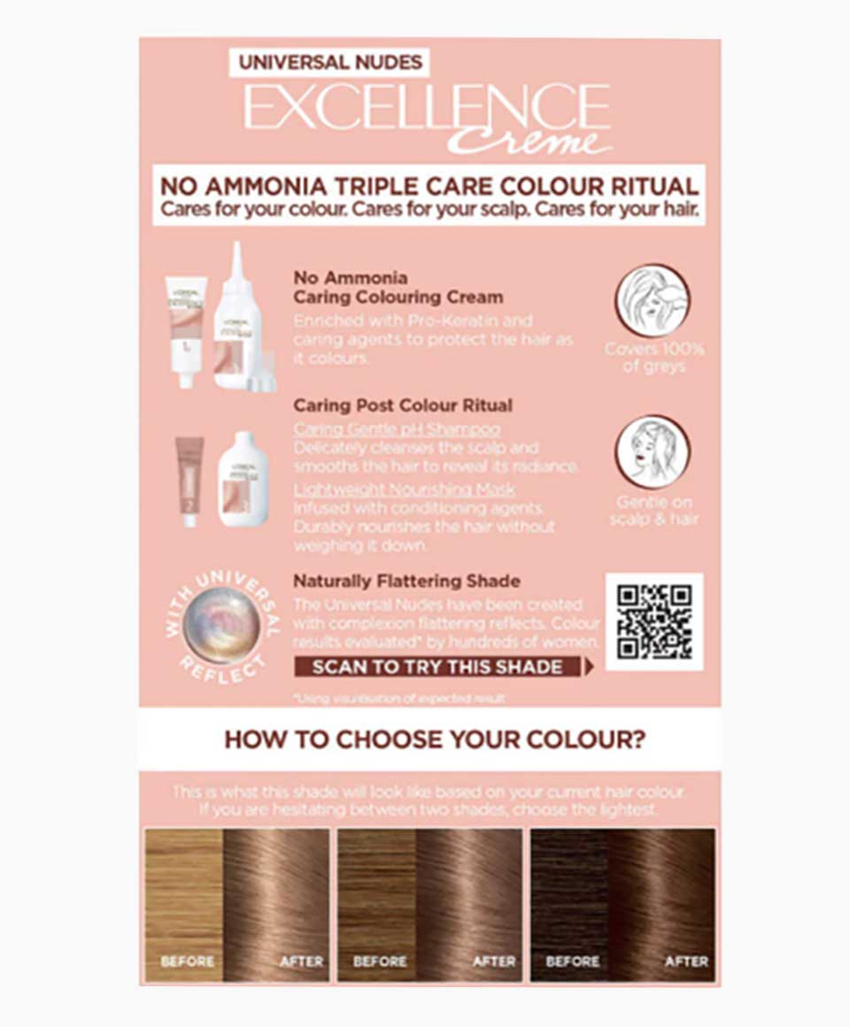 Excellence Creme No Ammonia Triple Care Hair Colour 6U Universal Dark Blonde