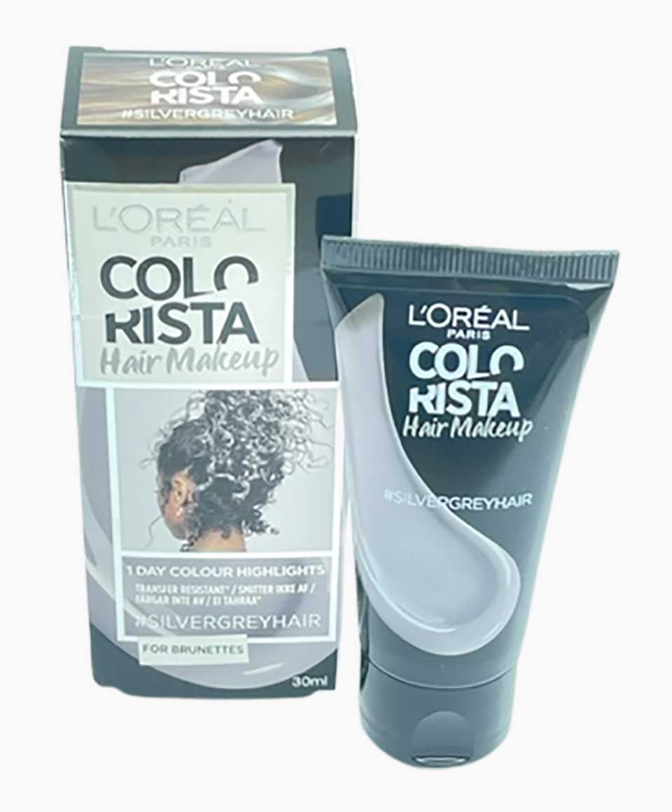 Colorista Metallic Grey Hair Makeup For Brunettes