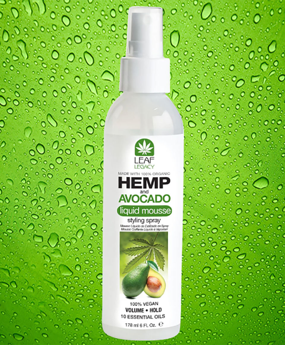 Leaf Legacy Hemp And Avocado Liquid Mousse Styling Spray