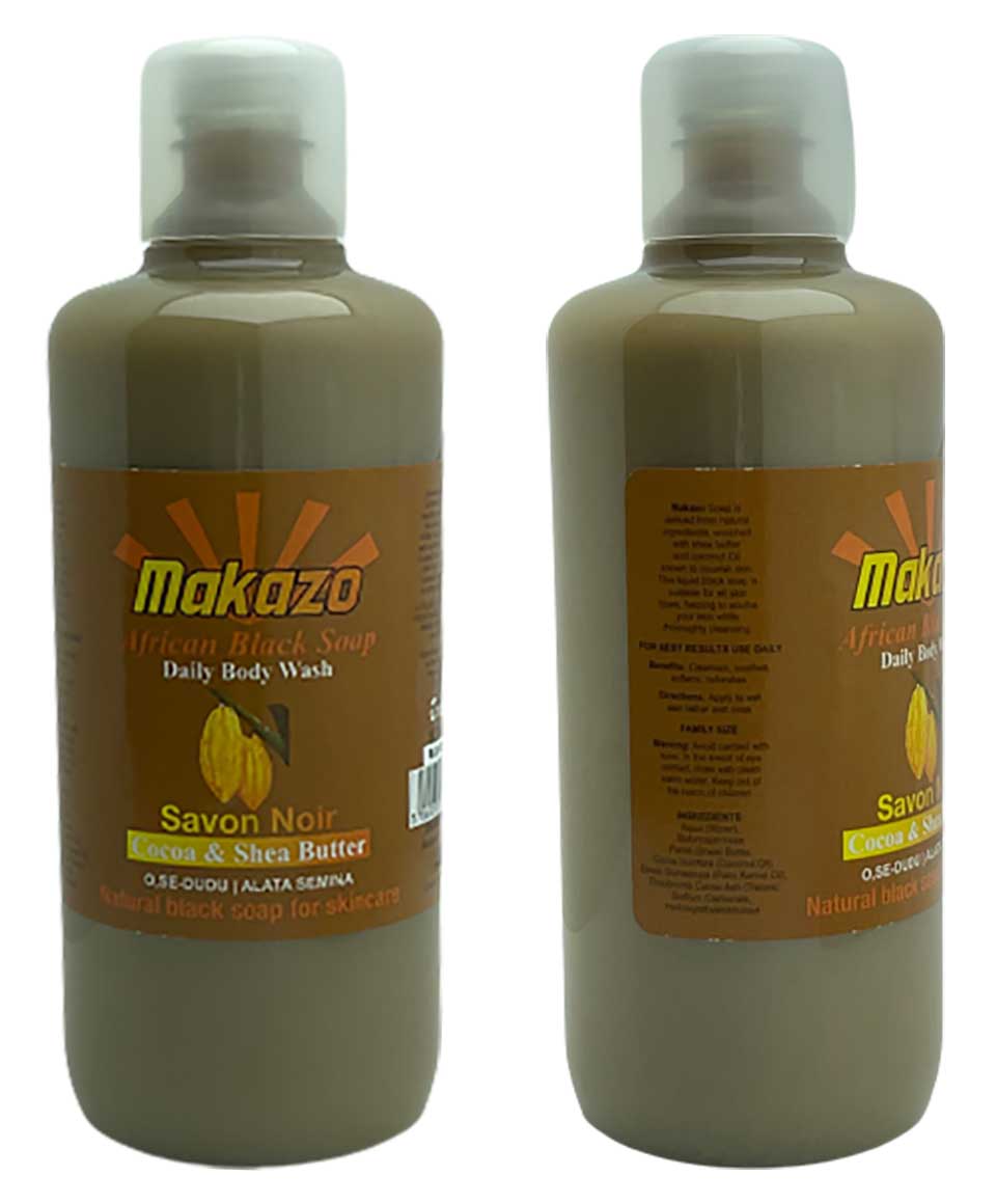 Makazo African Black Soap Cocoa And Shea Butter Daily Body Wash