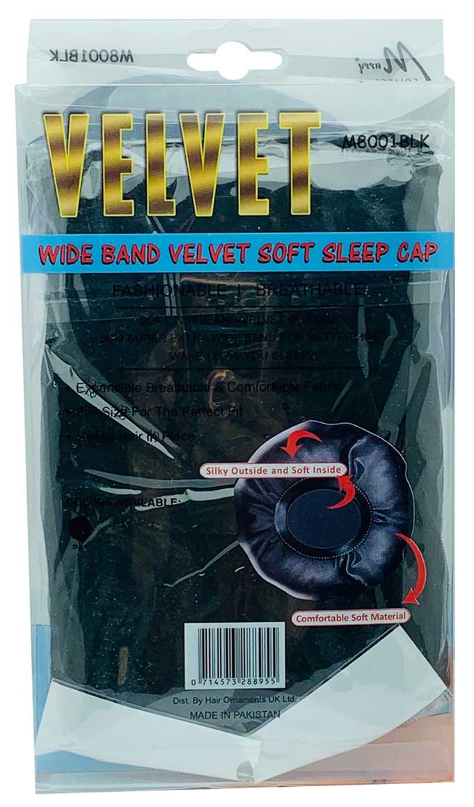 Murry Collection Jumbo Velvet Sleep Cap M8002BLK