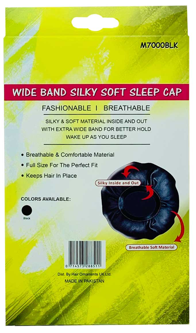 Silky Breathable Sleep Cap M7000BLK
