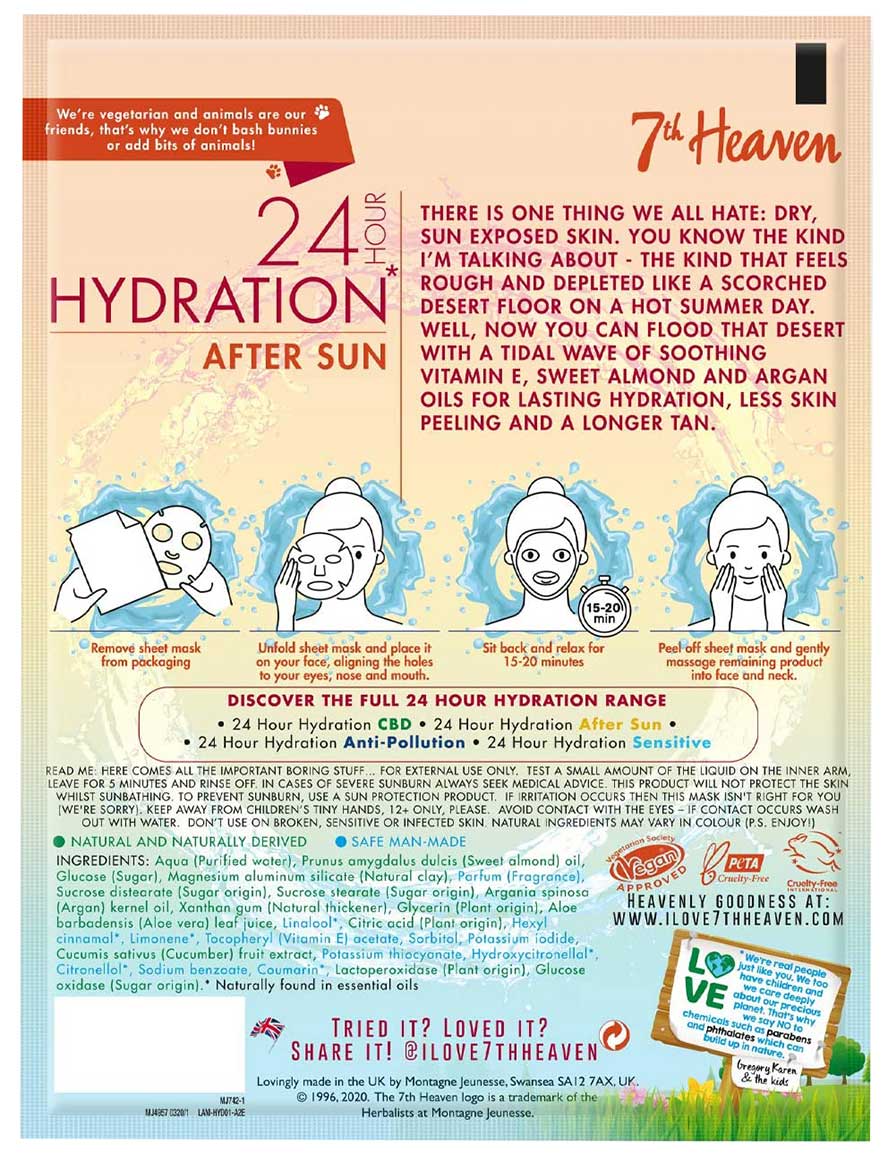 7Th Heaven After Sun 24Hour Hydration Sheet Mask