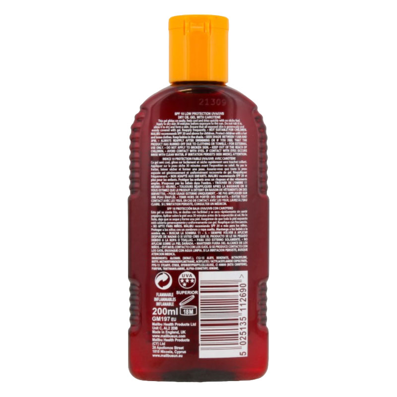 Malibu Dry Oil Gel SPF10 With Carotene