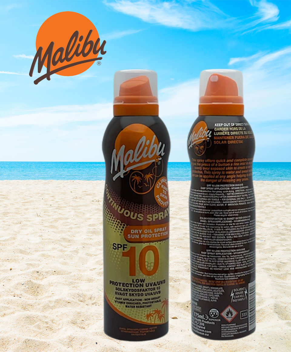 Malibu Continuous Spray Dry Oil Spray Sun Protection SPF10
