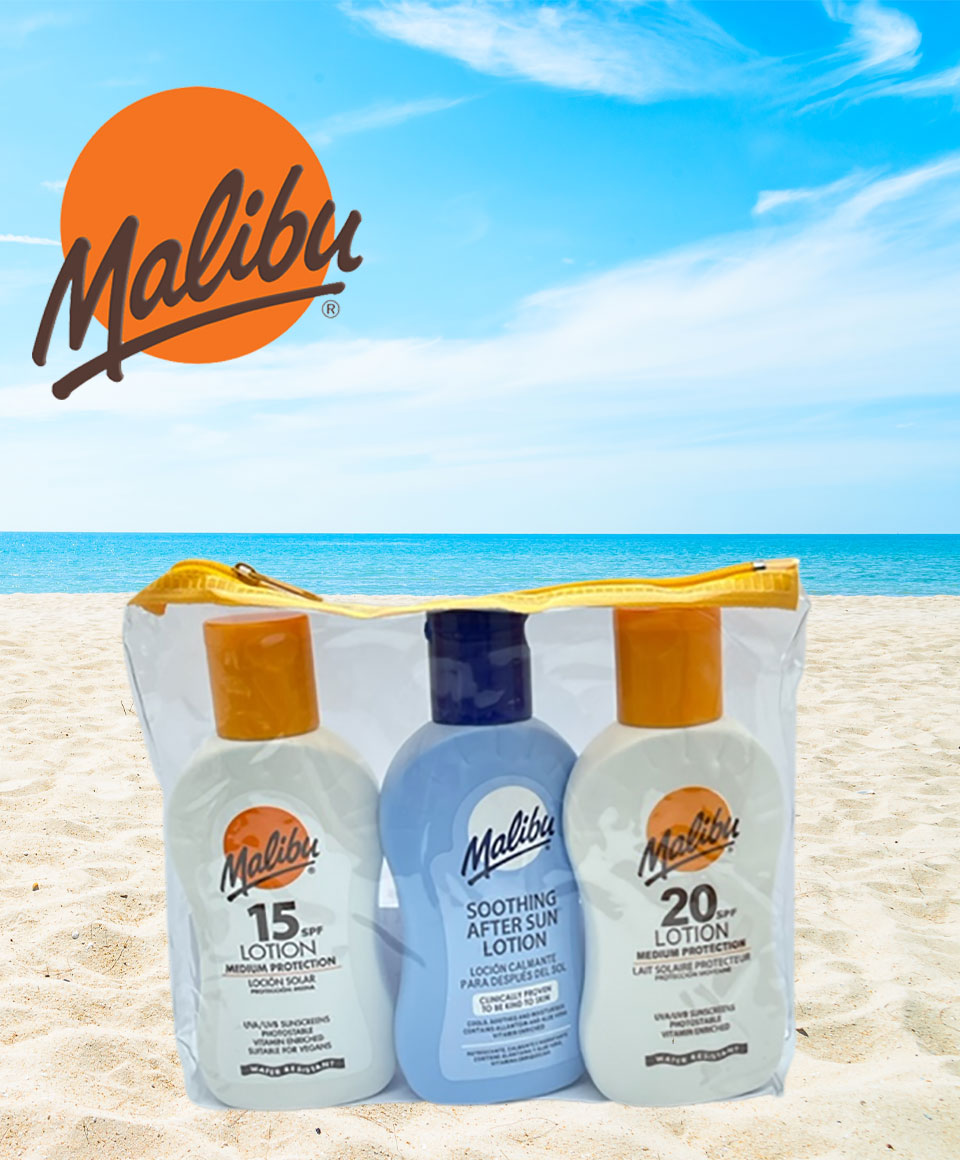 Malibu Travel Bag SPF15 And SPF20 Lotion