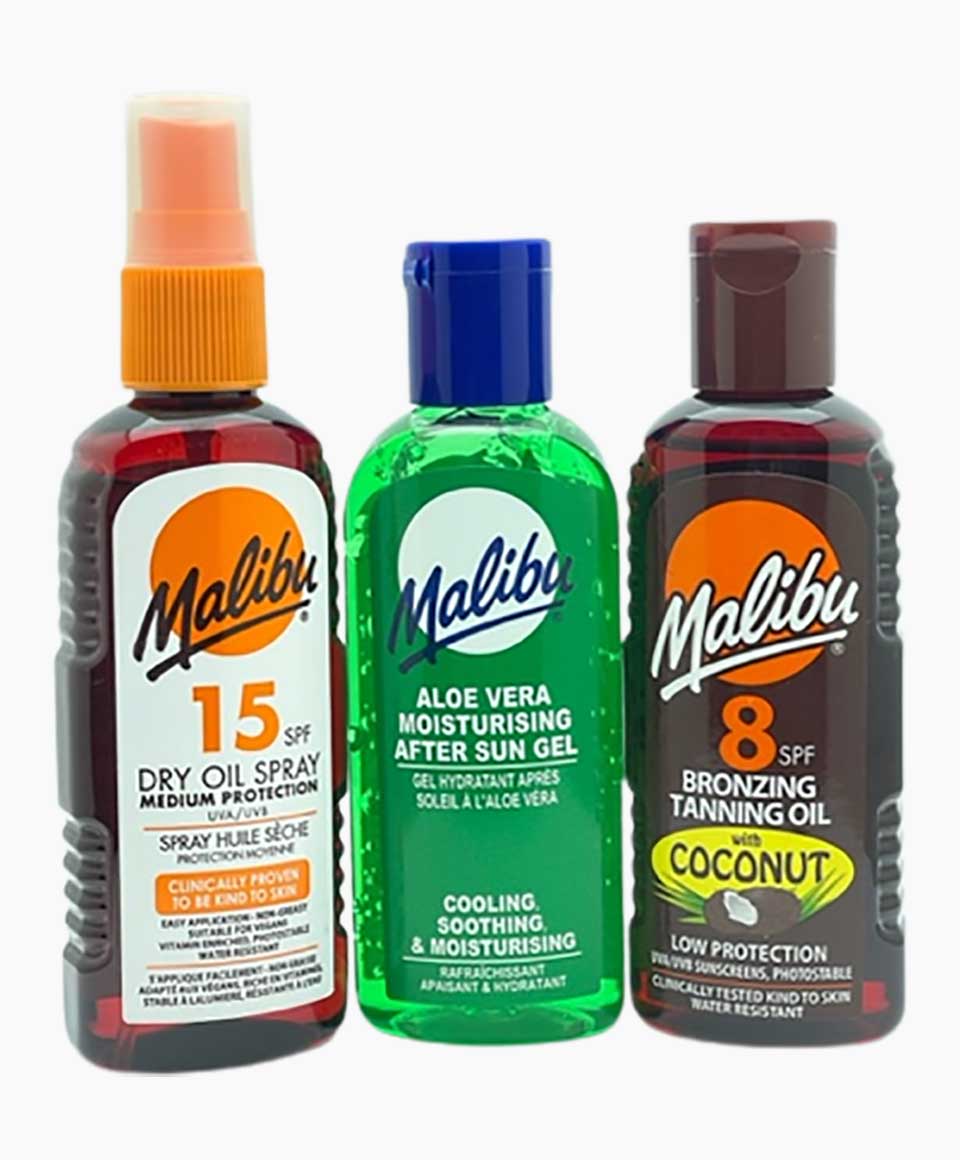 Malibu Travel Bag Dry Oil Pack With SPF15 And SPF8