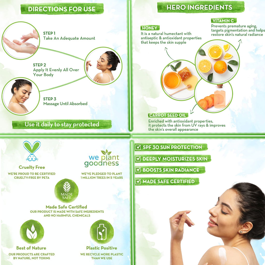 Vitamin C And Honey Vitamin C Sunscreen Body Lotion For Radiant Skin