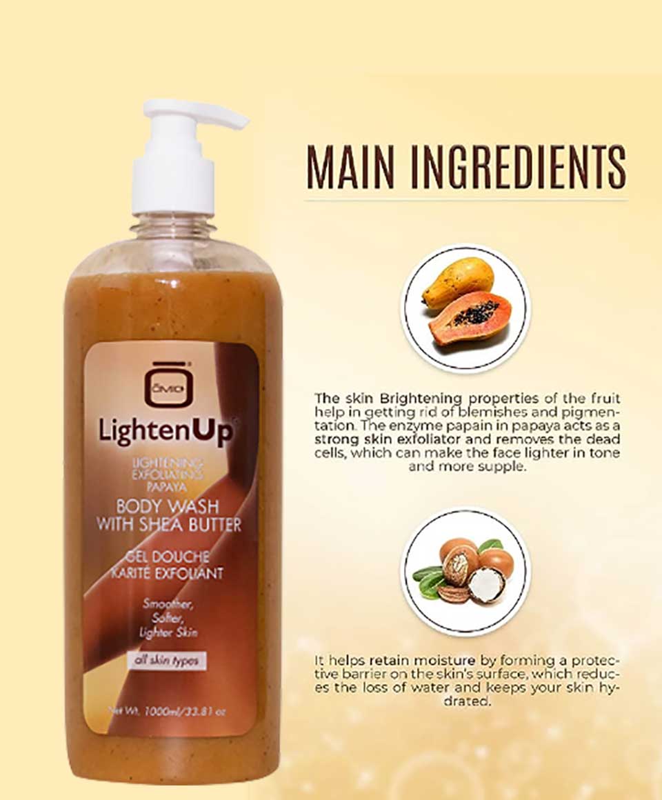 Lightenup Exfoliating Papaya Body Wash With Shea Butter