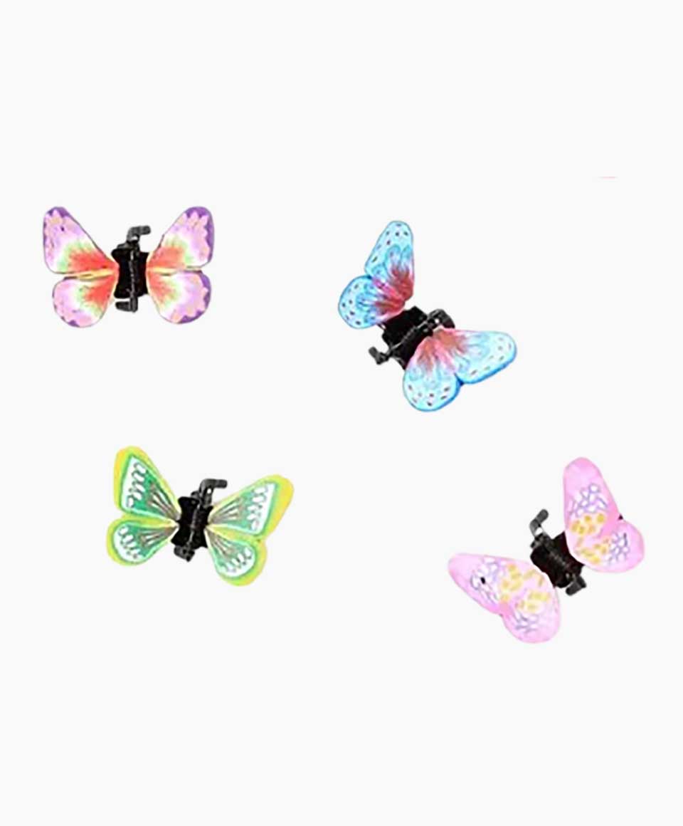 Card Of 4 Fimo Butterfly Mini Clamps 4190