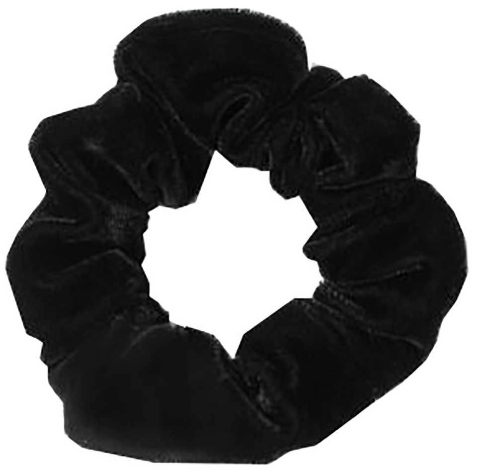 Regular High Shine Velvet Scrunchie Black HF602