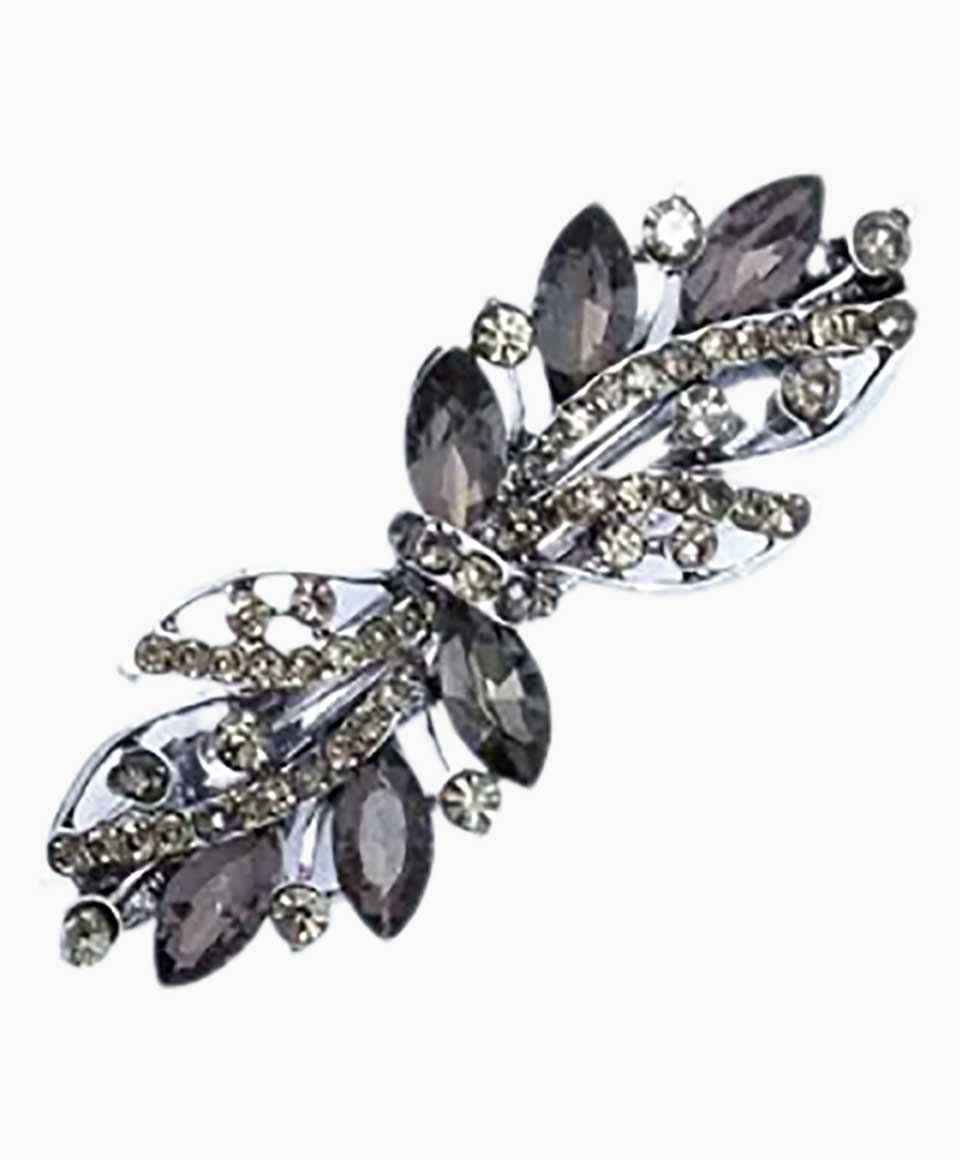 Silv Barrette Clip With Crystal Stones 7614