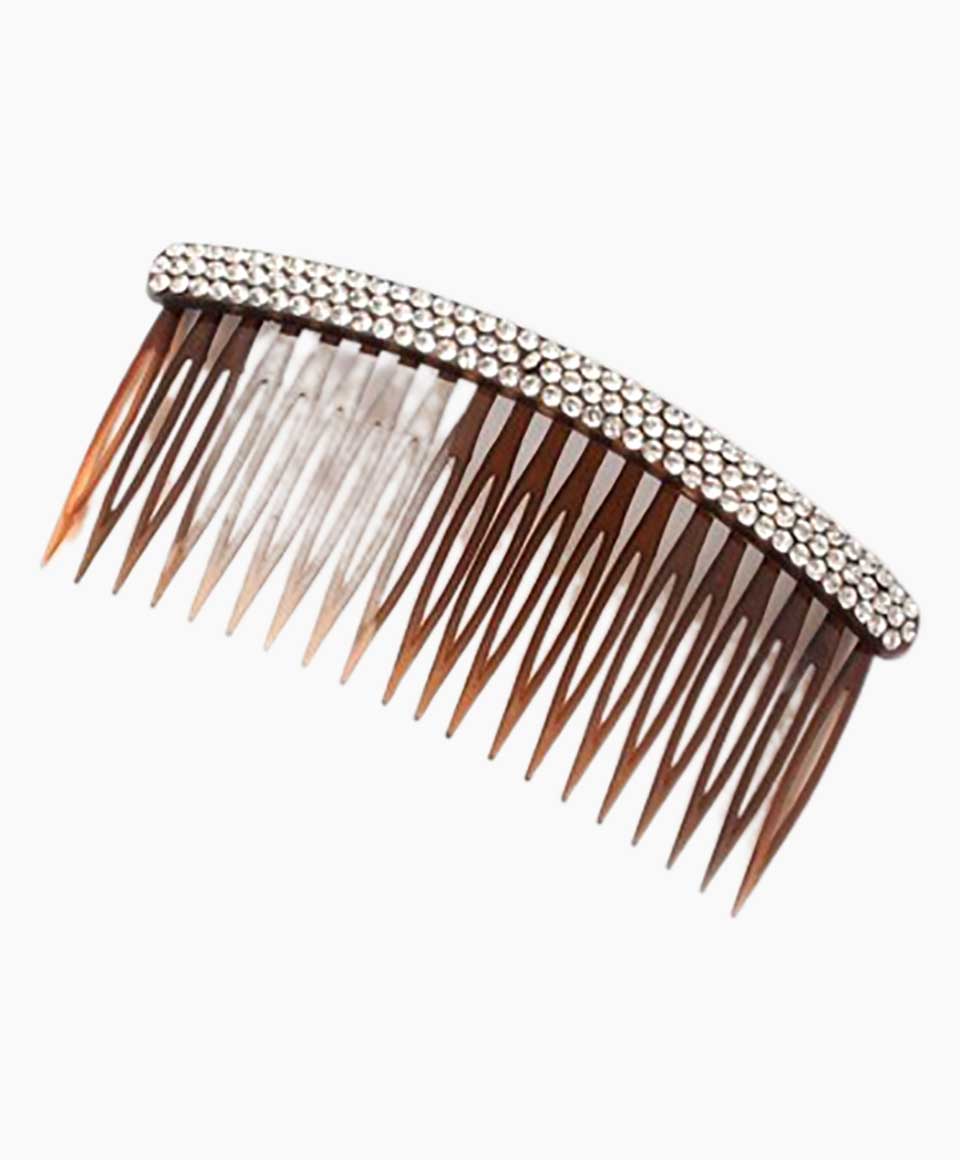 Tort Side Comb With Diamante Stones 8348