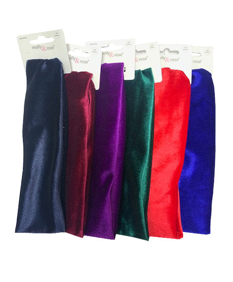 Velvet Finish Soft Stretch Head Band Assorted 7237