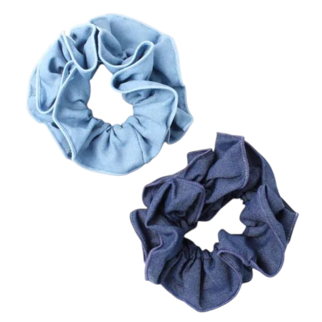 Double Layered Denim Style Scrunchie 9770