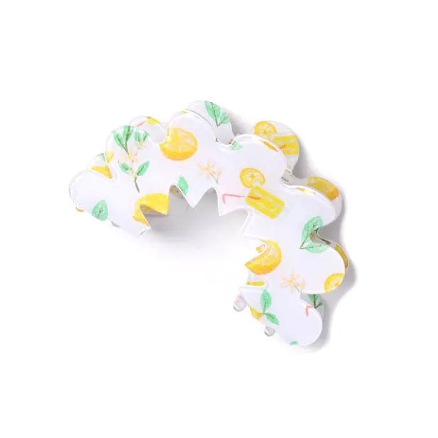 Lemon Print Zigzag Clamp 9740