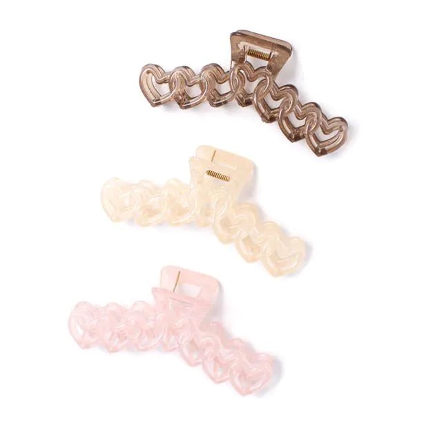Linked Hearts Transparent Assorted Clamp 9716