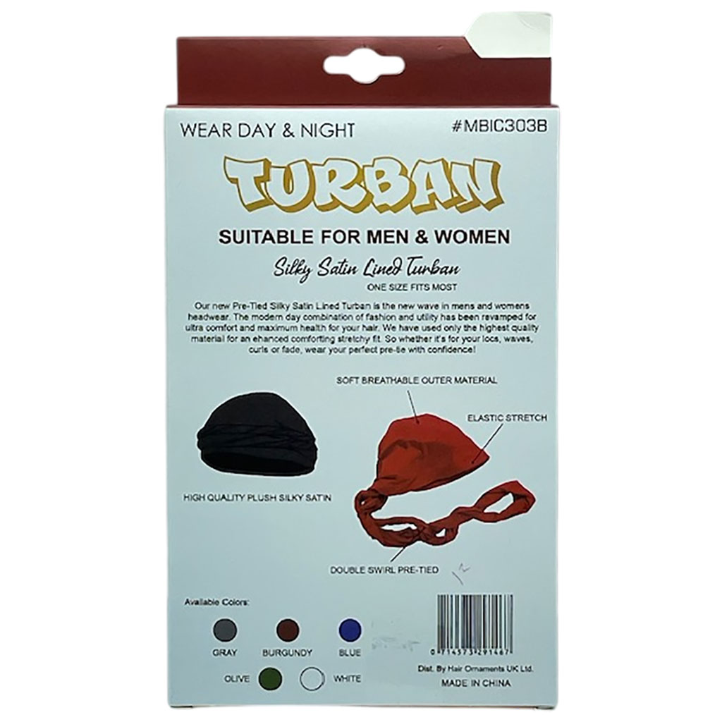 Cotton And Silk Unisex Pre Tied Turban MBIC303B