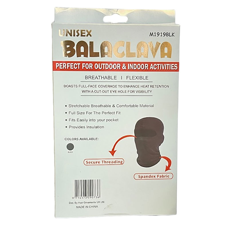 Murry Collection Unisex Balaclava M1919BLK