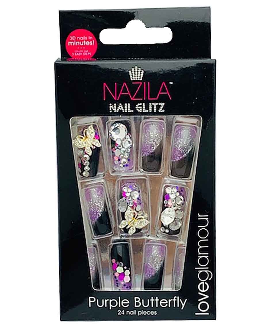 Nail Glitz Love Glamour Purple Butterfly